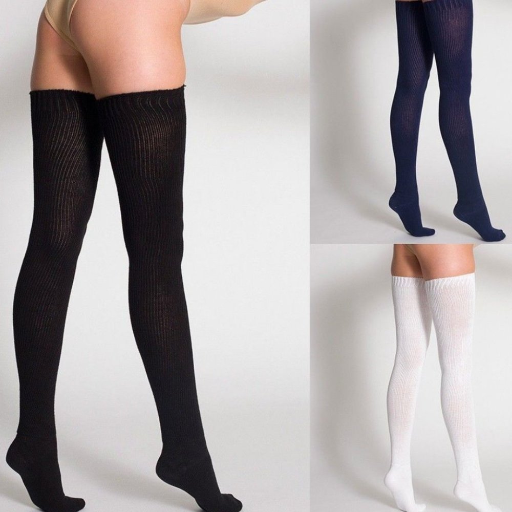 NEW MAROON RED American Apparel Thigh High Socks